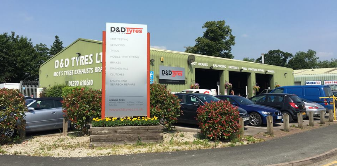 Tyre garage near me Tyres and MOT at D&D Tyres, Cheshire First Stop